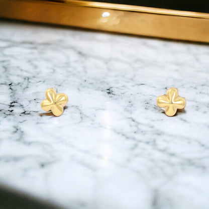 Pendientes de botón Estrellitas bañados en oro de 24 quilates
