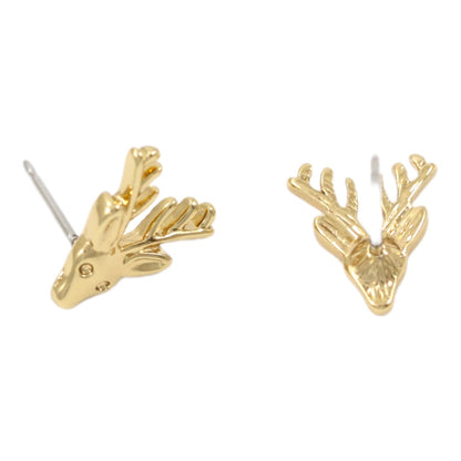 Deer stud earring Gold Plated
