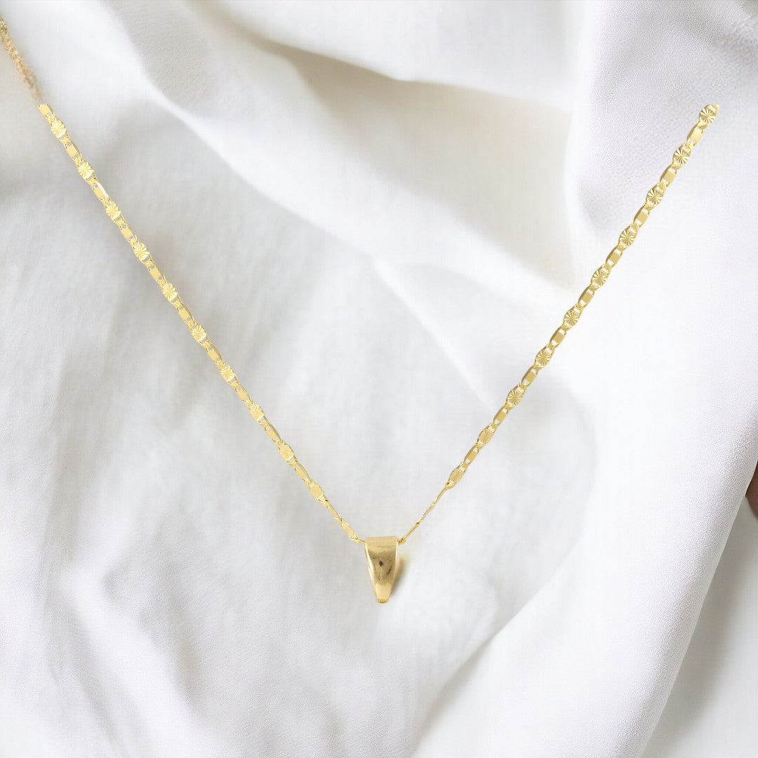Collar de cadena Valentino con crucifijo largo para hombre de 20'' relleno de oro real de 18 quilates