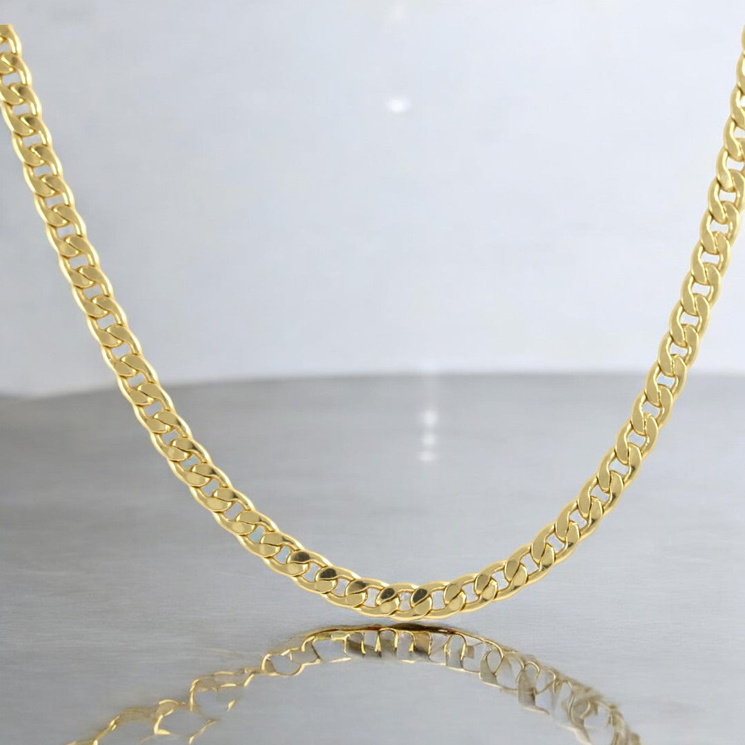 Men's Thick 22" Chain Necklace Gold Plated 24K