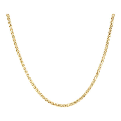 Men's Rope Chain Necklace Gold Plated 24K