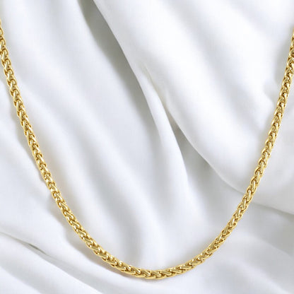 Men's Rope Chain Necklace Gold Plated 24K