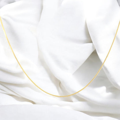 Box Link Necklace 18'' Real Gold Filled 18K