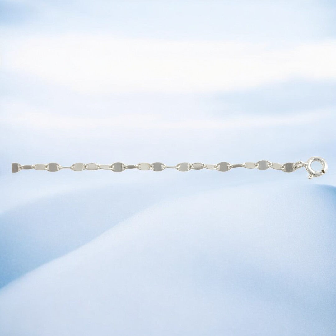925 Sterling Silver Flattened Disc Bracelet