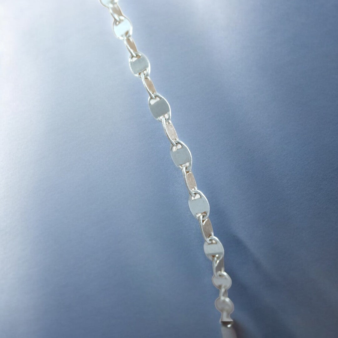 925 Sterling Silver Flattened Disc Bracelet