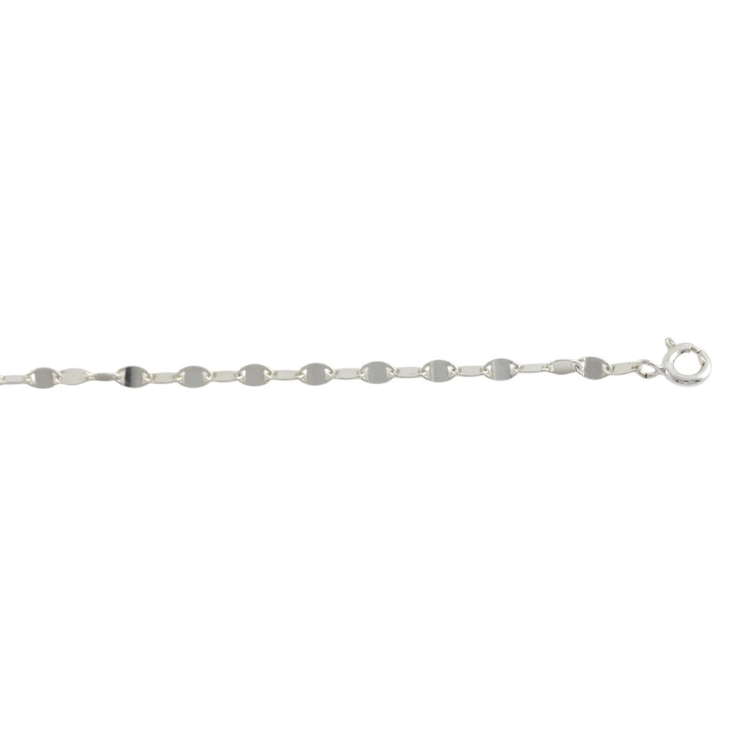 925 Sterling Silver Flattened Disc Bracelet