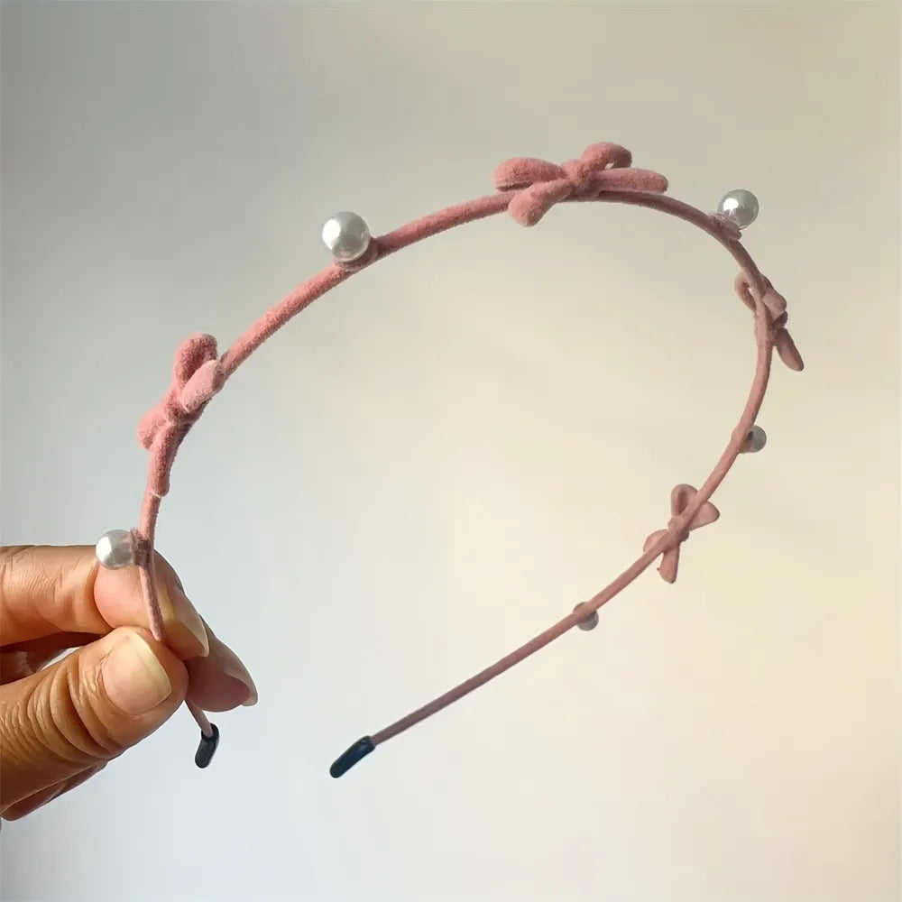 Zinc Alloy Bow Headband - Pink