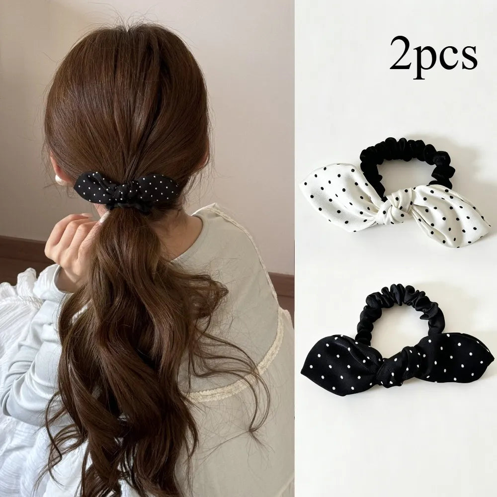 Polka Dot Bow Scrunchie - Multicolor