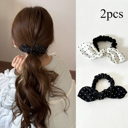 Polka Dot Bow Scrunchie - Multicolor