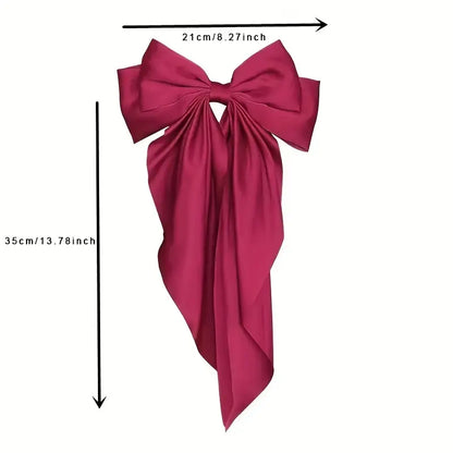 Pinza para el pelo con lazo grande y serpentina larga con forma de pico de pato, accesorio elegante y dulce para el pelo 