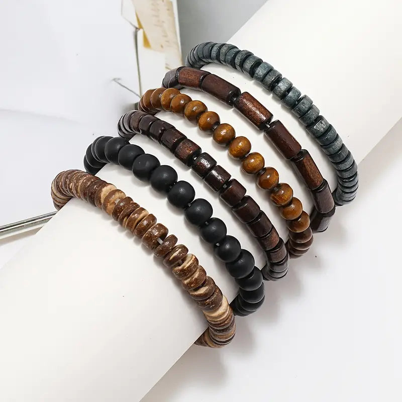 Men's Wood Bead Bracelet