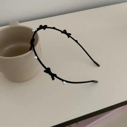 Zinc Alloy Bow Headband - Black