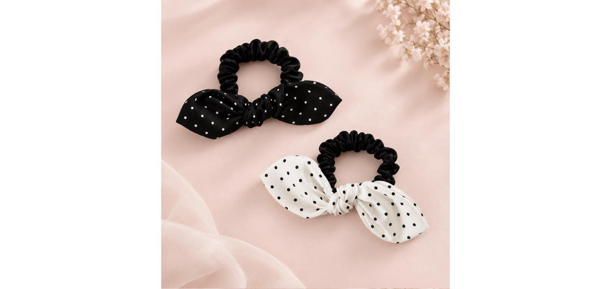 Polka Dot Bow Scrunchie
