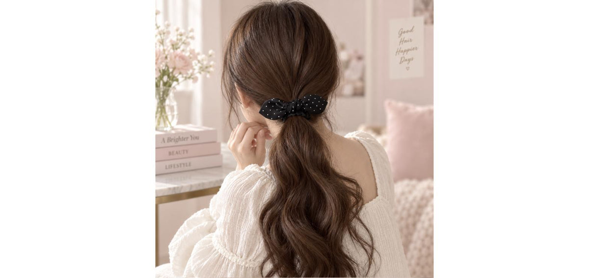 Polka Dot Bow Scrunchie