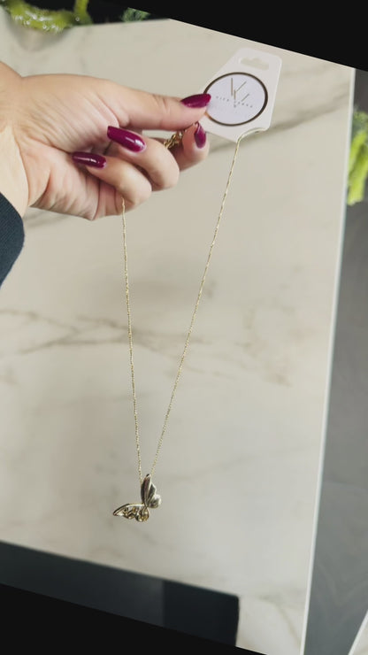 Butterfly Necklace Real Gold Plated 24K