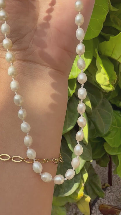 Cultured Freshwater Baroque Pearl Strand Necklace